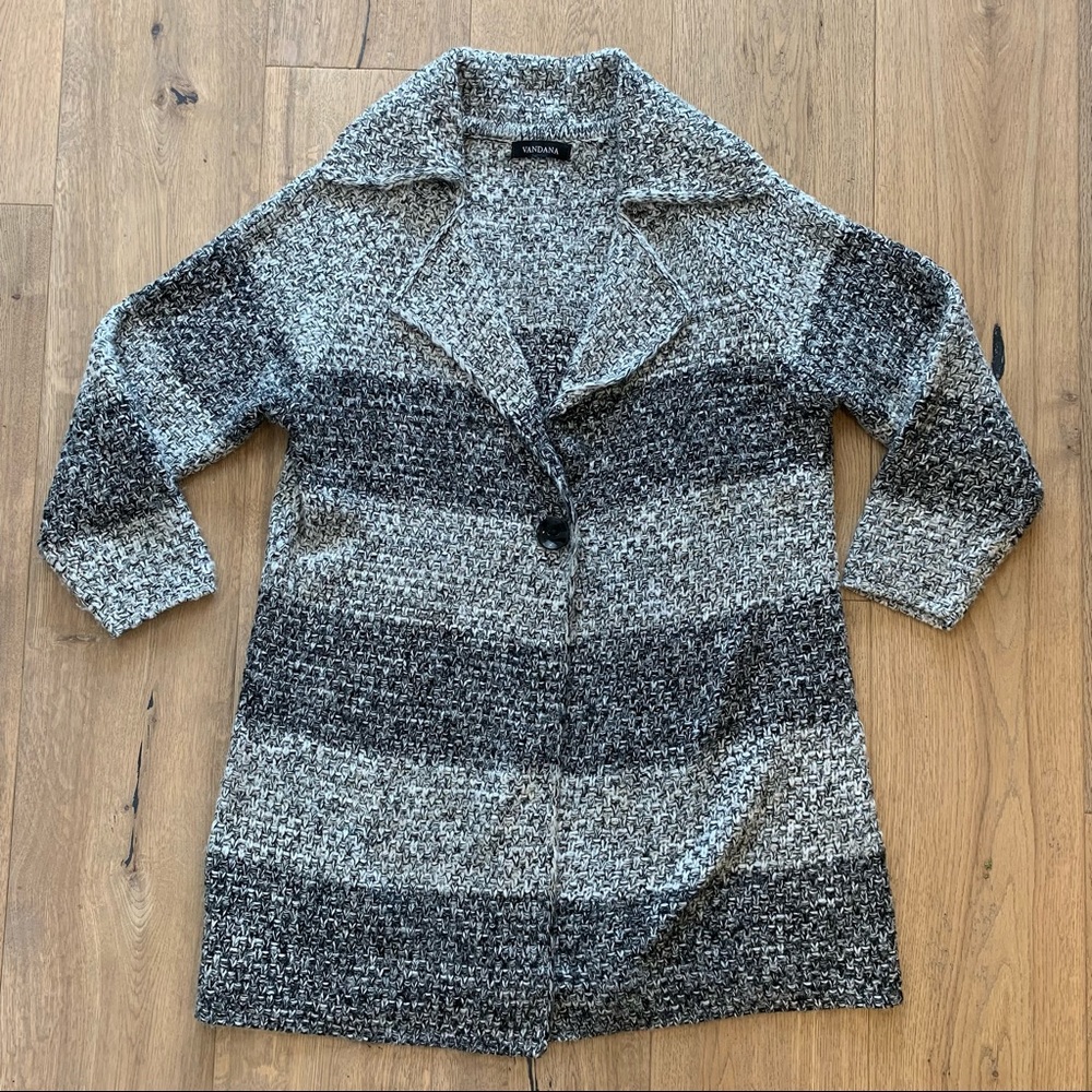 VANDANA Cozy One-Button Long Cardigan
